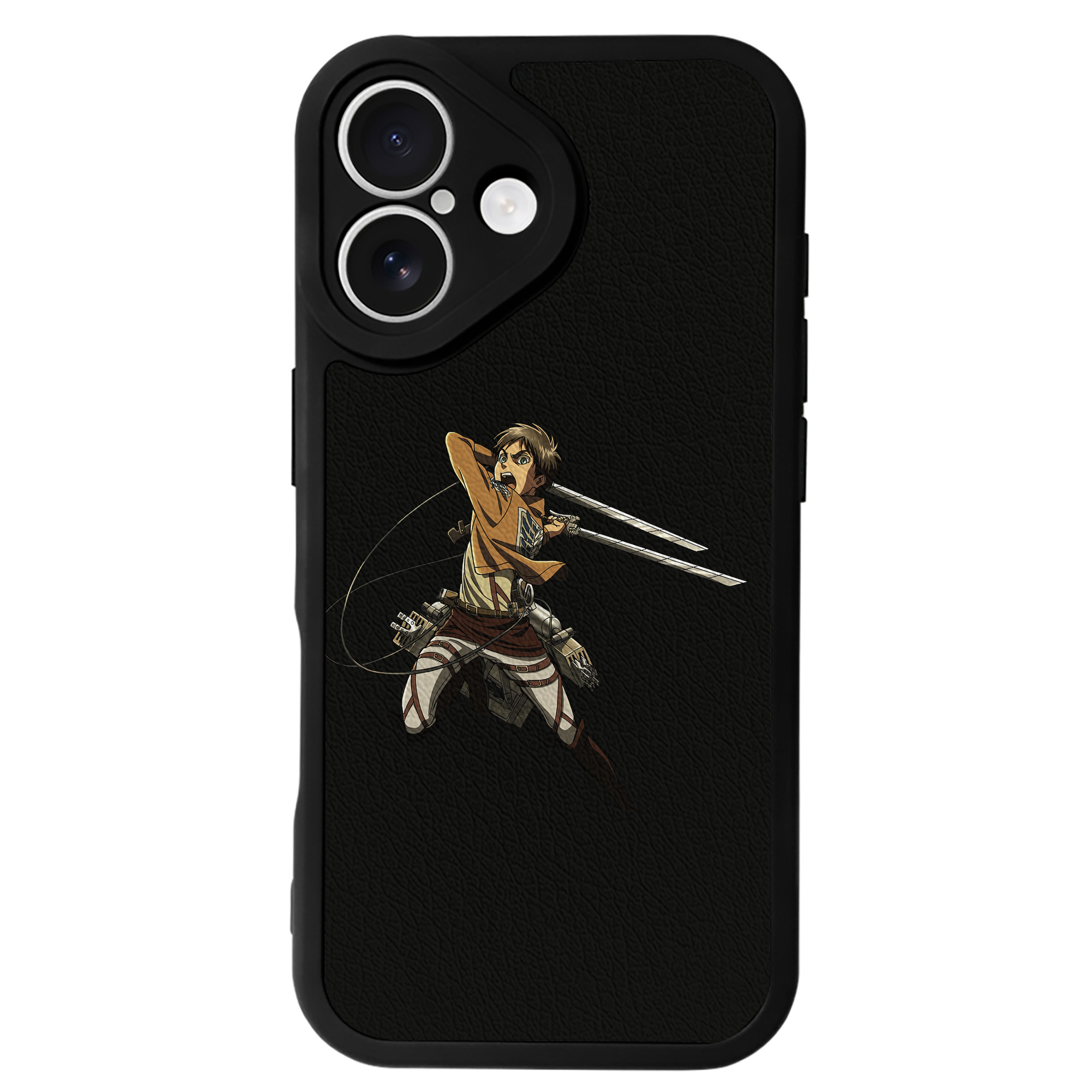 （画像用） 進撃の巨人 エレン･イェーガー Attack on Titan Eren Jäger 【iPhone 16シリーズ対応】シリコンスマホケース（レザー調） 材質：シリコン